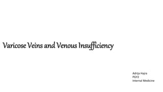 Varicose Veins and Venous Insufficiency
Adrija Hajra
PGY2
Internal Medicine
 