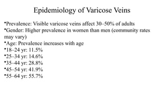 VARICOSE VEINS and its management for study purposes and teaching | PPTX