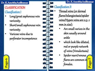 Veines Classification Varicose veins by Dr.AmrithaAnilkumar | PPTX
