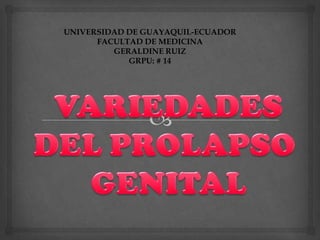 UNIVERSIDAD DE GUAYAQUIL-ECUADOR
      FACULTAD DE MEDICINA
         GERALDINE RUIZ
            GRPU: # 14
 