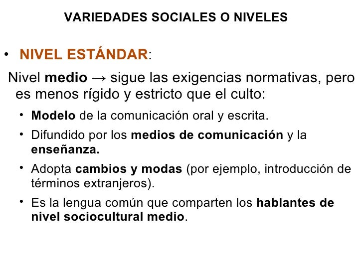 Variedades de la lengua