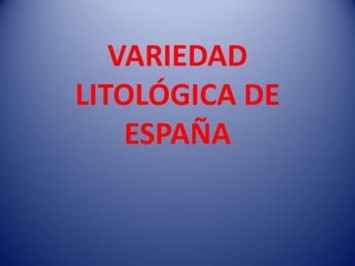 VARIEDAD
LITOLÓGICA DE
ESPAÑA

 