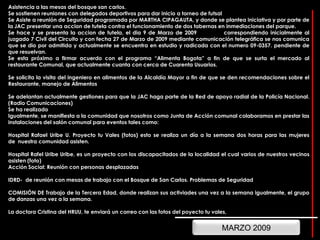 Se da inicio al Restaurante de la Junta de Acción comunal febrero 2