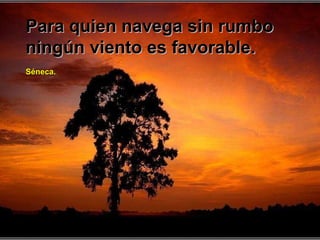 Para quien navega sin rumbo ningún viento es favorable. Séneca. 