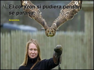 El corazón si pudiera pensar, se pararía. Anónimo. 