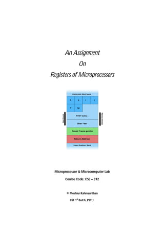 An Assignment
On
Registers of Microprocessors
Microprocessor & Microcomputer Lab
Course Code: CSE – 312
© Moshiur Rahman Khan
CSE 1st
Batch, PSTU.
 
