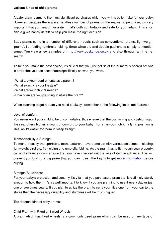 Different Types of Baby Prams