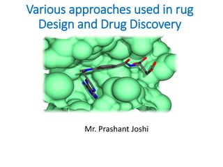 Various approaches used in rug
Design and Drug Discovery
Mr. Prashant Joshi
 