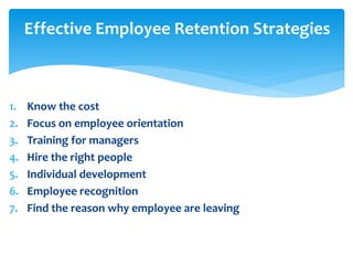 Various challenges in employee retention