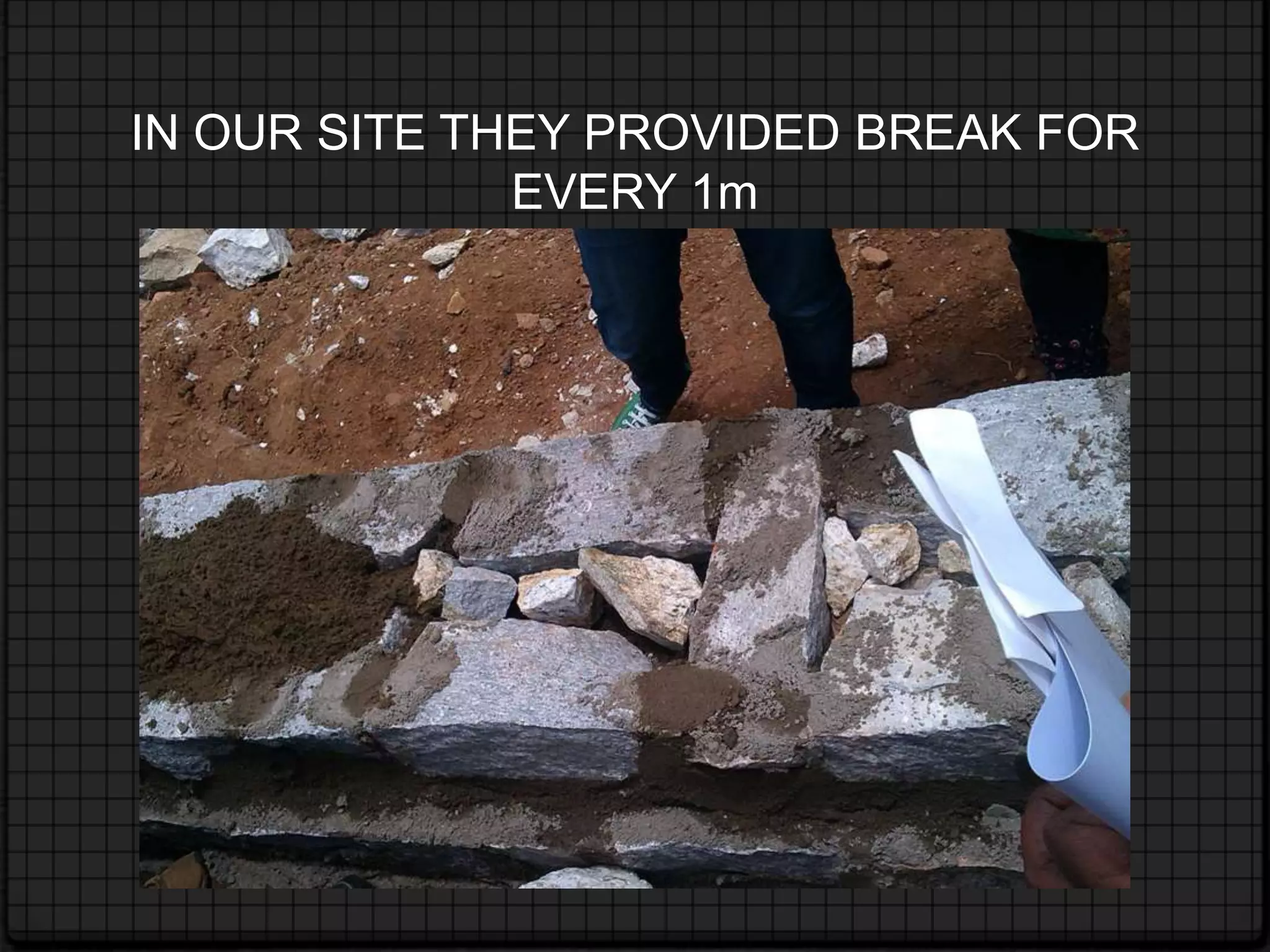 IN OUR SITE THEY PROVIDED BREAK FOR
              EVERY 1m
 