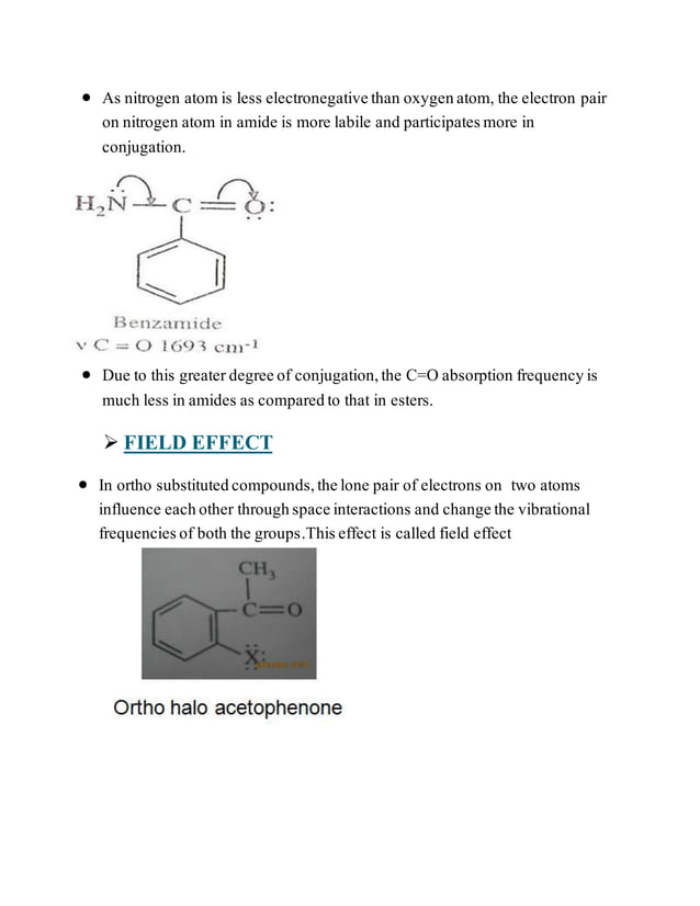 Various factor affecting vibrational frequency in IR spectroscopy.