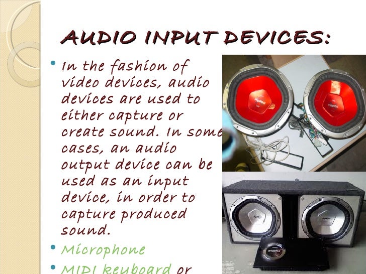Various input devices showing their features