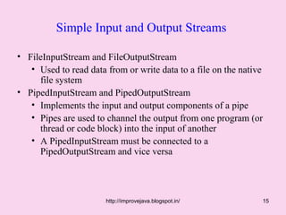 Various io stream classes .47