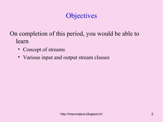 Various io stream classes .47