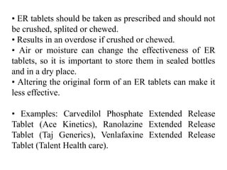 various modified tablet d pharam 1 st year | PPTX