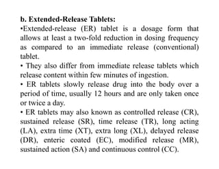various modified tablets d pharam 1st year | PDF