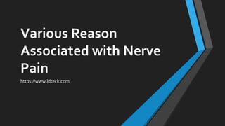 Various Reason
Associated with Nerve
Pain
https://www.ldteck.com
 