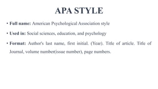 Spie Reference Style VARIOUS REFERENCE STYLES IN RESEARCH.pptx
