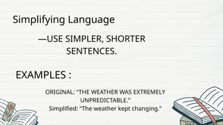 Unpredictable Examples LEARNING VARIOUS SUMMARIZING TECHNIQUES.pptx