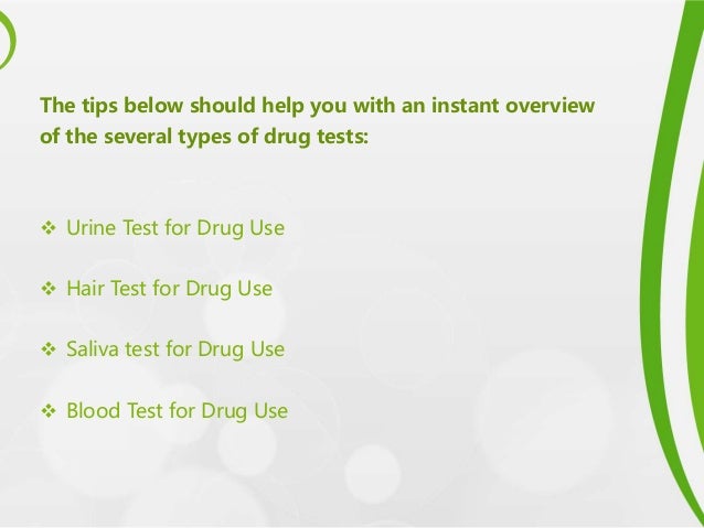 Various types of drug testing methods