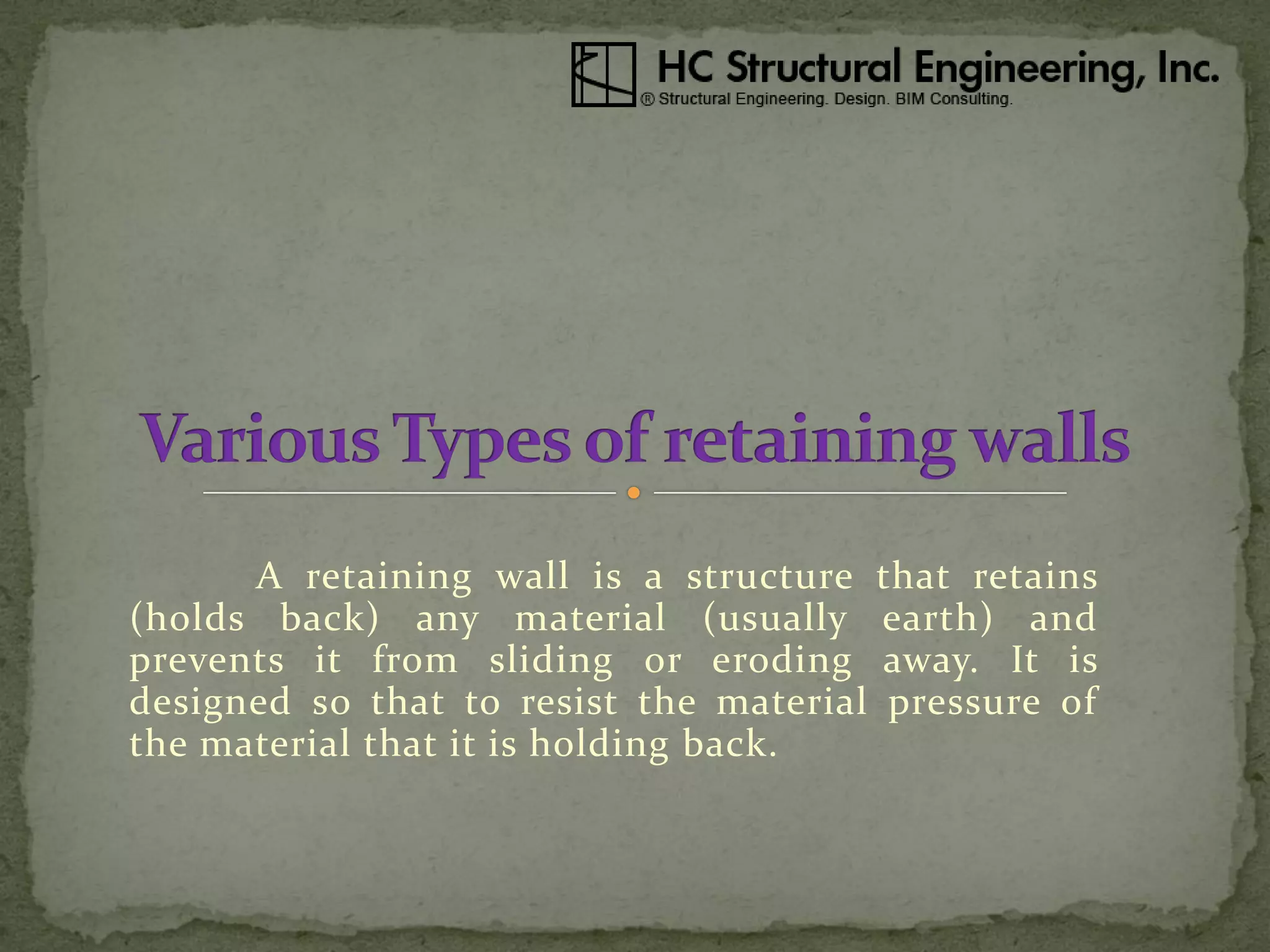 Various types of retaining walls | PDF