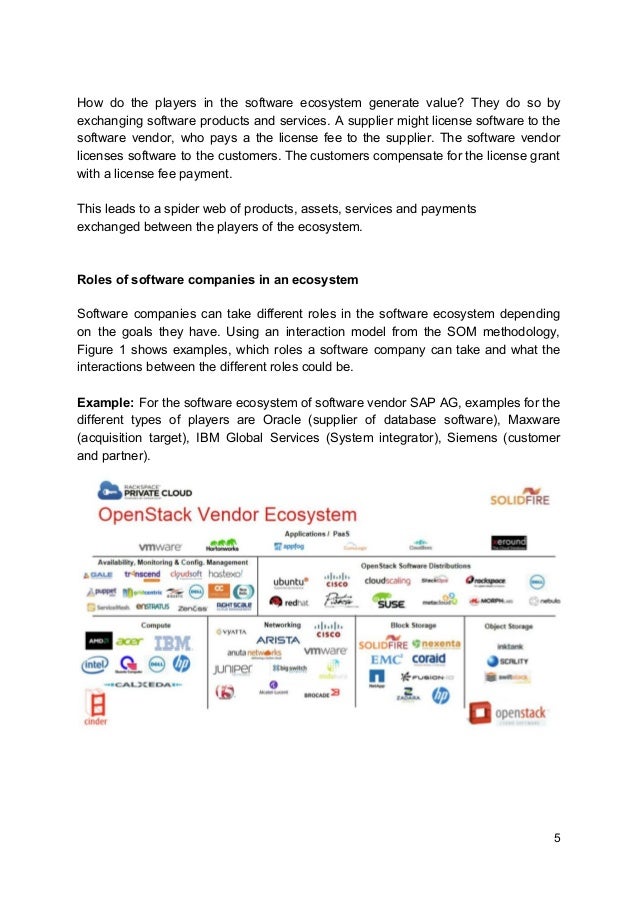 Various Types of Vendors that Exist in the Software Ecosystem