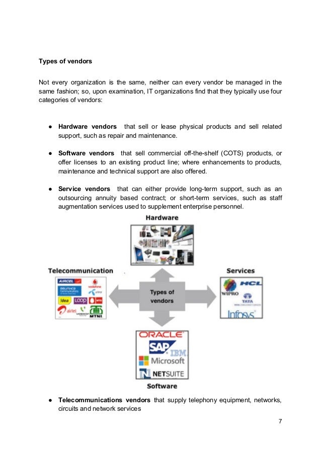 Various Types of Vendors that Exist in the Software Ecosystem