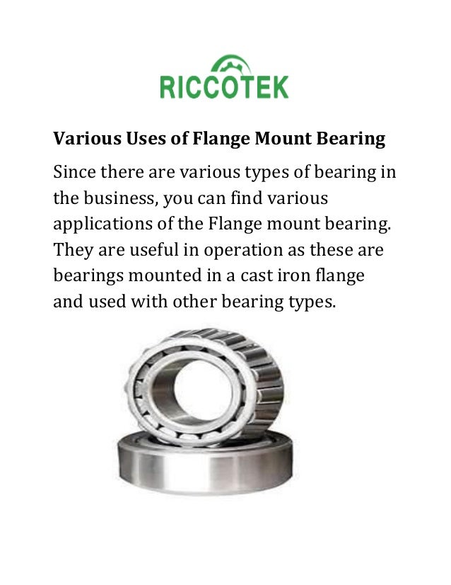 Various uses of flange mount bearing