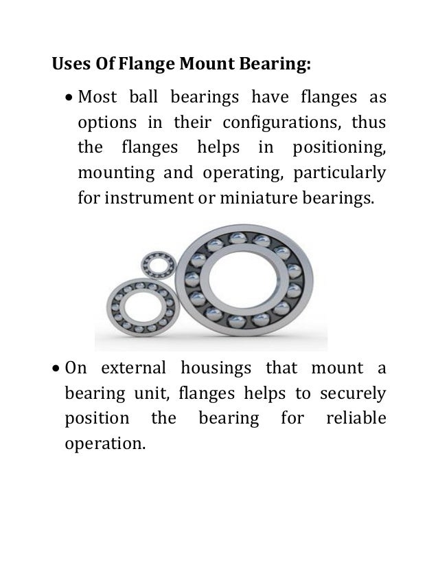 Various uses of flange mount bearing