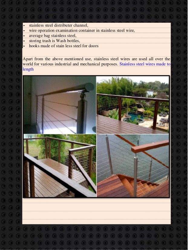 Various uses of stainless steel wire