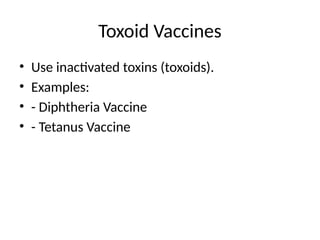 Toxoid Examples Various_Vaccines_Worldwide.pptx information | PPTX