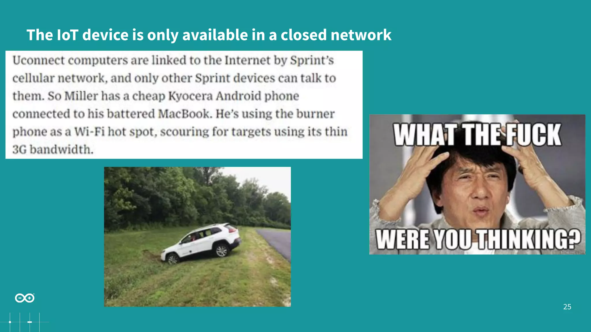 25
The IoT device is only available in a closed network
 