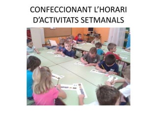 CONFECCIONANT L’HORARI 
D’ACTIVITATS SETMANALS 
 