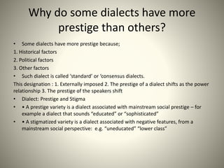 Varities in sociolinguistics | PPT