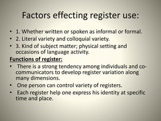 Varities in sociolinguistics | PPTX