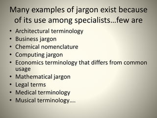 Student Jargon Examples Varities in sociolinguistics | PPTX