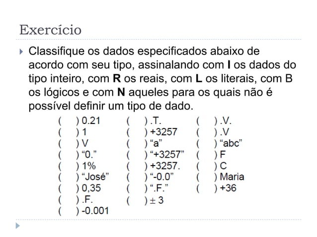 Variáveis, constantes e tipos de dados | PPT
