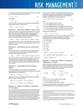 VaR Methodologies Jp Morgan | PDF