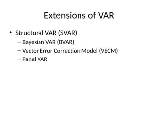 VAR Model Presentation in econometrics.pptx