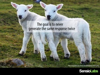 The goal is to never
generate the same response twice




                           http://www.flickr.com/photos/donaldmacleod/3439612846
 