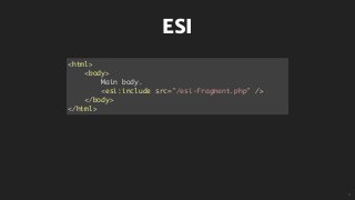 ESI
<html>
<body>
Main body.
<esi:include src="/esi-fragment.php" />
</body>
</html>
 