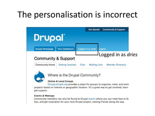 The personalisation is incorrectLogged in as dries