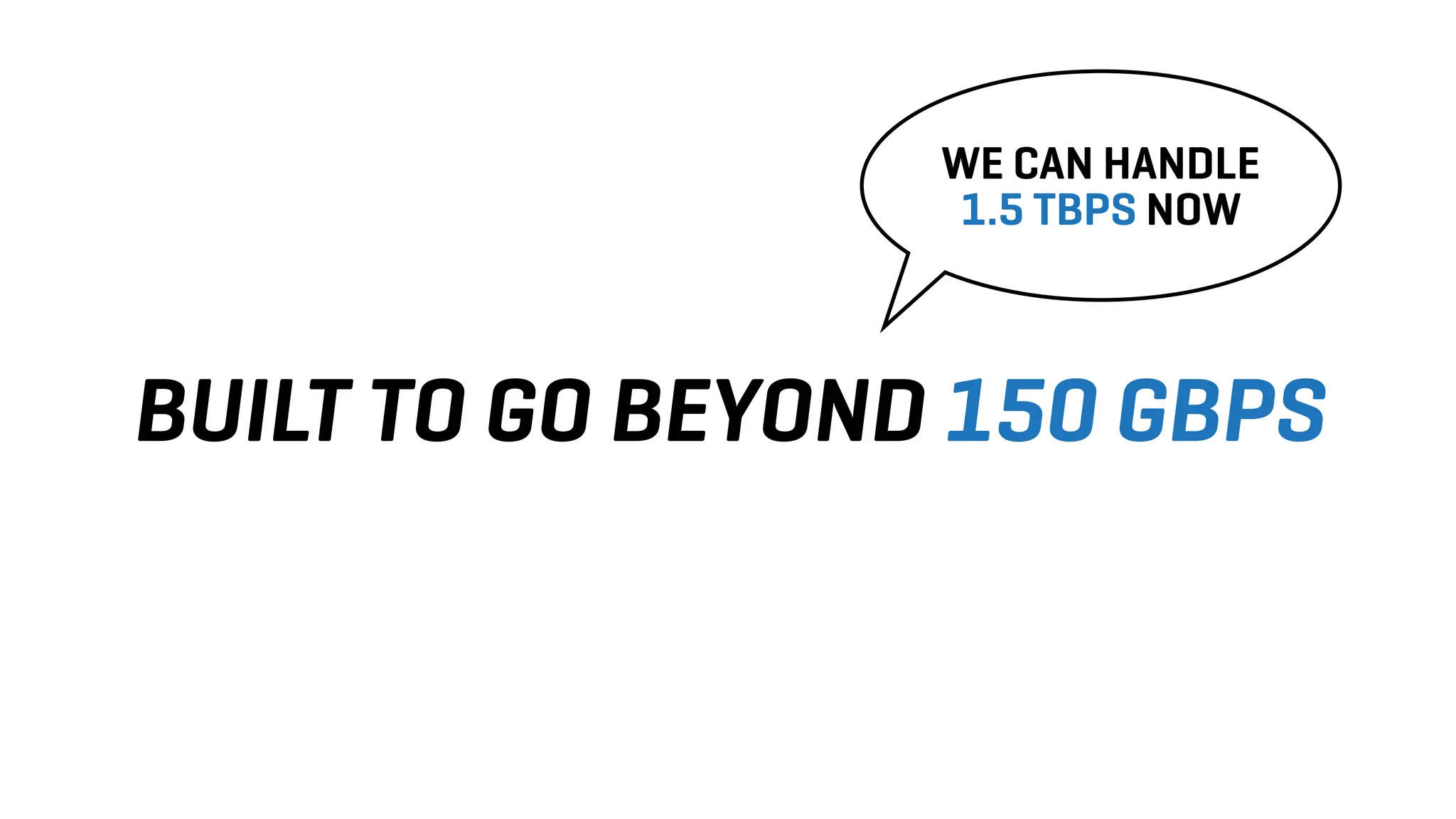 BUILT TO GO BEYOND 150 GBPS
WE CAN HANDLE
1.5 TBPS NOW
 