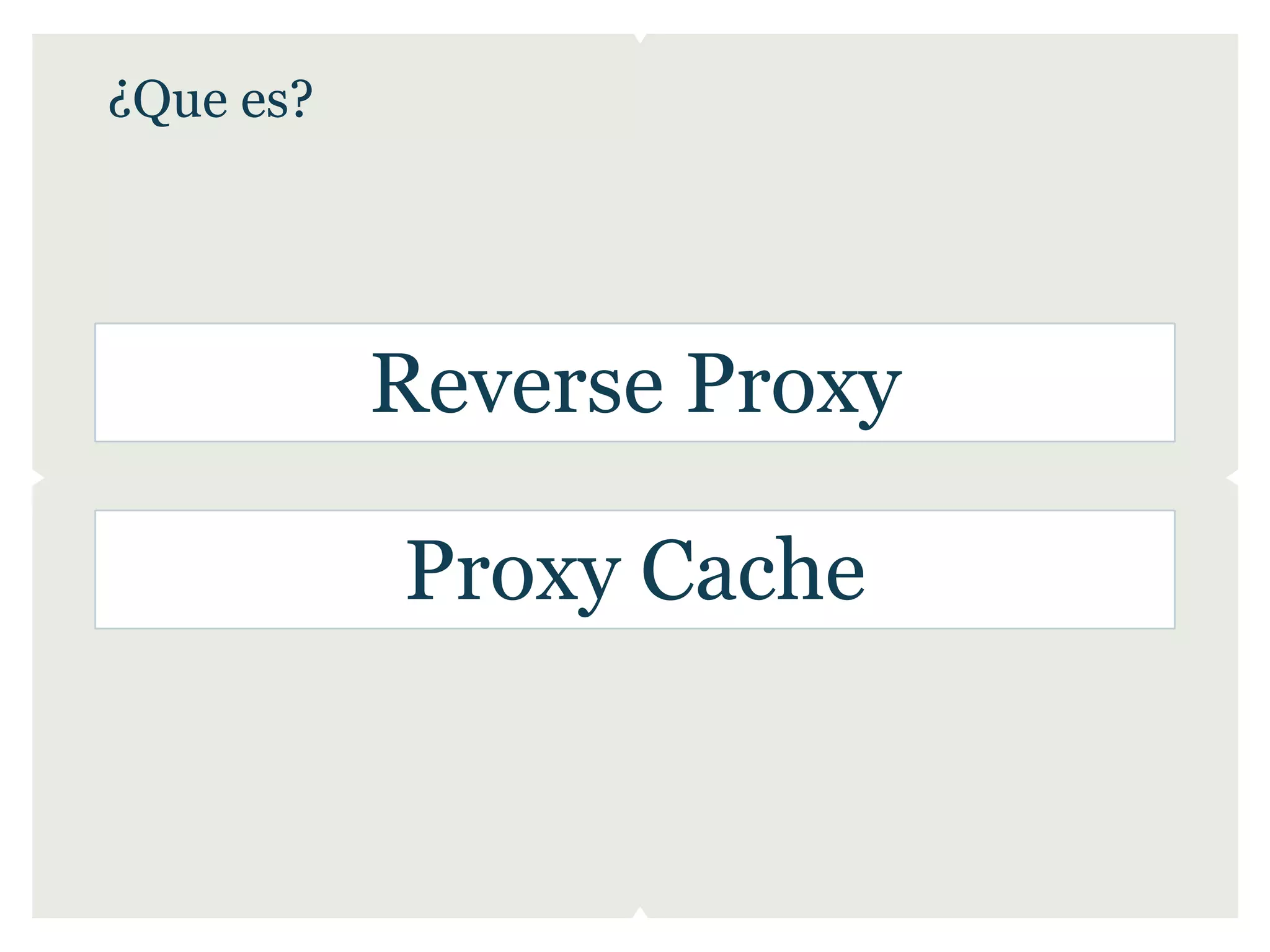 ¿Que es?




           Reverse Proxy

           Proxy Cache
 