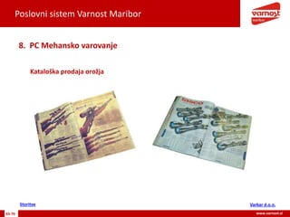 Poslovni sistem Varnost Maribor
65-76 www.varnost.si
Kataloška prodaja orožja
8. PC Mehansko varovanje
Varkar d.o.o.Storitve
 