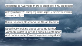 Varsa rtu, shadab sayyad (1).pptx about the varsha rtu ashtangahridaya ...