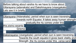 Varsa rtu, shadab sayyad (1).pptx about the varsha rtu ashtangahridaya ...