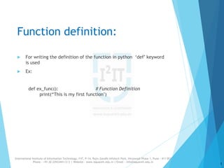 Functions in Python | PPTX