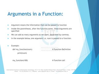 Functions in Python | PPTX