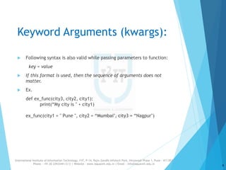 Functions in Python | PPTX | Programming Languages | Computing